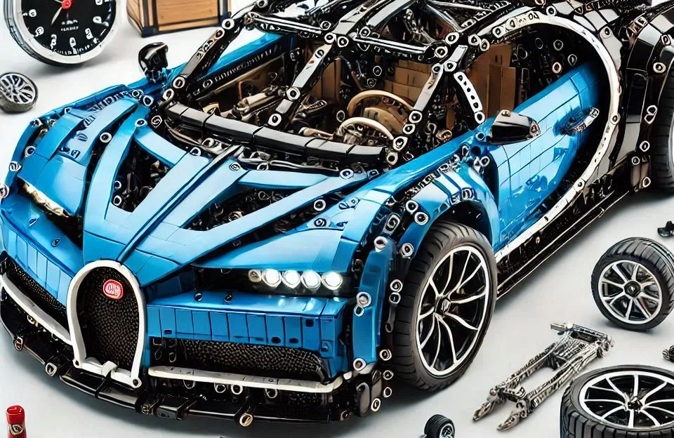 LEGO Technic 42162 Bugatti Agile Blue: Conjunto de Montagem Detalhado e Realista