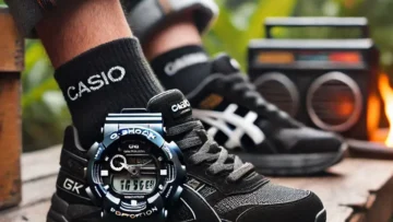 Casio Tênis Masculino GD100-1BCR G-Shock GG Preto Digital Esportivo