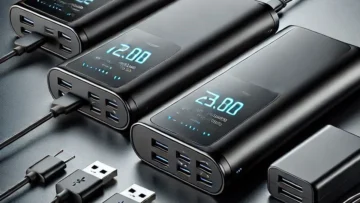 Bateria Carregador Portátil 3x USB-C, 20000mAh, Super Rápida 45W