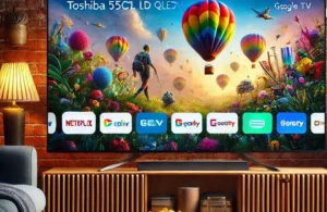 Smart TV QLED 55" 4K Toshiba 55C450NS: Google TV e Conectividade