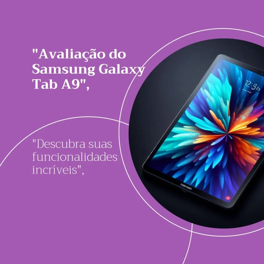 Samsung Tablet Android Galaxy Tab A9: WiFi, 4 GB RAM e 64 GB de Armazenamento