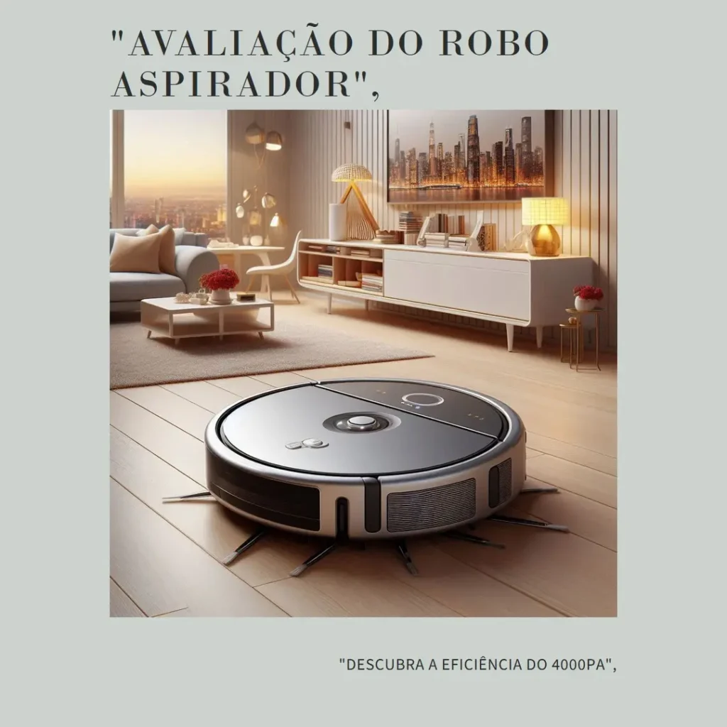 Robo Aspirador de Pó e Passa Pano: Sucção de 4000Pa e Controle Inteligente