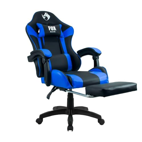 Cadeira Gamer Fox Racer Zerda Azul Com Apoio De Pe