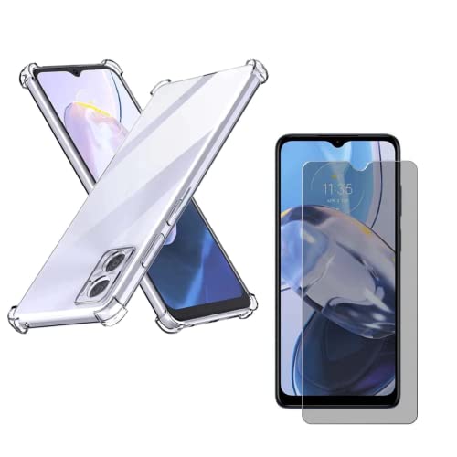 Capa Capinha Anti impacto + Película de Vidro Temperado Privacidade Compatível Com Motorola Moto E22 / E22i - (Hard Glass Store)