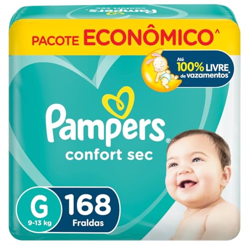 Fraldas Pampers Confort Sec G 168 Unidades, Pampers