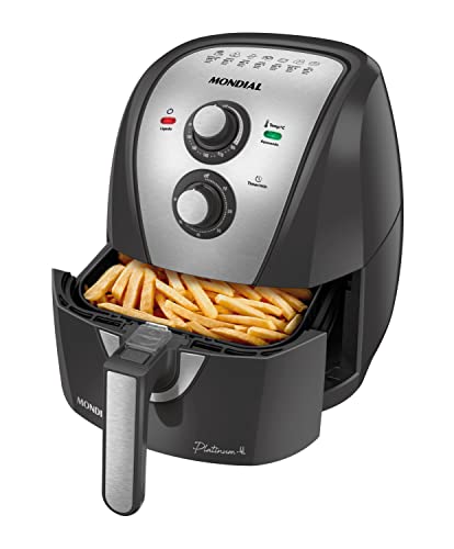 Fritadeira Sem Óleo Air Fryer 4L, Mondial, Grafite/Inox, 1500W, 110V - AFN-40-PI