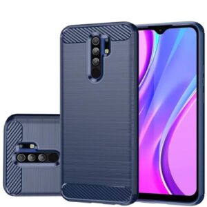 Gufuwo Capa para Redmi 9/Redmi 9 Prime/Poco M2/Poco M2 Reloaded M2004J19PI, capa fina fina de fibra de carbono capa traseira macia TPU capa protetora antiarranhões à prova de choque para Xiaomi Redmi