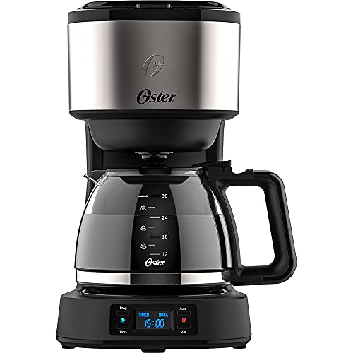 Oster Cafeteira Day Light Programável, 1,2L, 110V, Preto/Inox, 800W, OCAF500