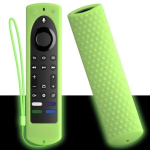 Para Fire TV Stick 2023 4K Max (2ª geração) /Omni Series/Insignia/Toshiba/Fire TV 2-Series/4-Series- Alexa Voice Remote Control Capa de silicone com cordão (verde claro)