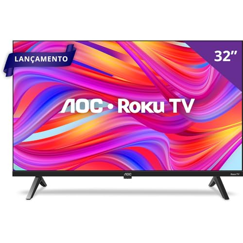 Smart TV 32" HD AOC Roku 32S5045/78G TV HDMI 1 USB Wifi Conversor Digital