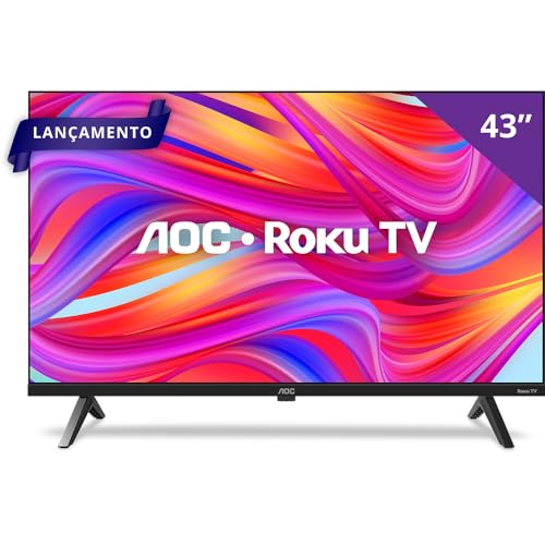 Smart TV 43" HD AOC Roku 43S5045/78G TV HDMI 1 USB Wifi Conversor Digital