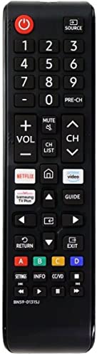 Xtrasaver Controle remoto de substituição BN59-01315J para todas as Smart TV Samsung 4K UHD Curve Ultra HDTV LED 6 7 8 séries TV com Netflix/Prime Video / Samsung TV Plus teclas curtas