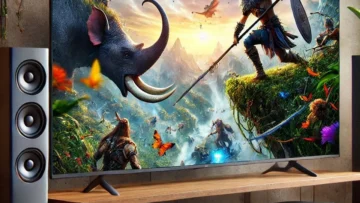 Smart TV 50" QLED 4K com Soundbar: Qualidade e Imersão Completa