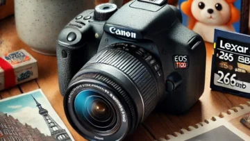 Canon EOS Rebel T100 com Lente 18-55mm e Cartão Lexar 256GB