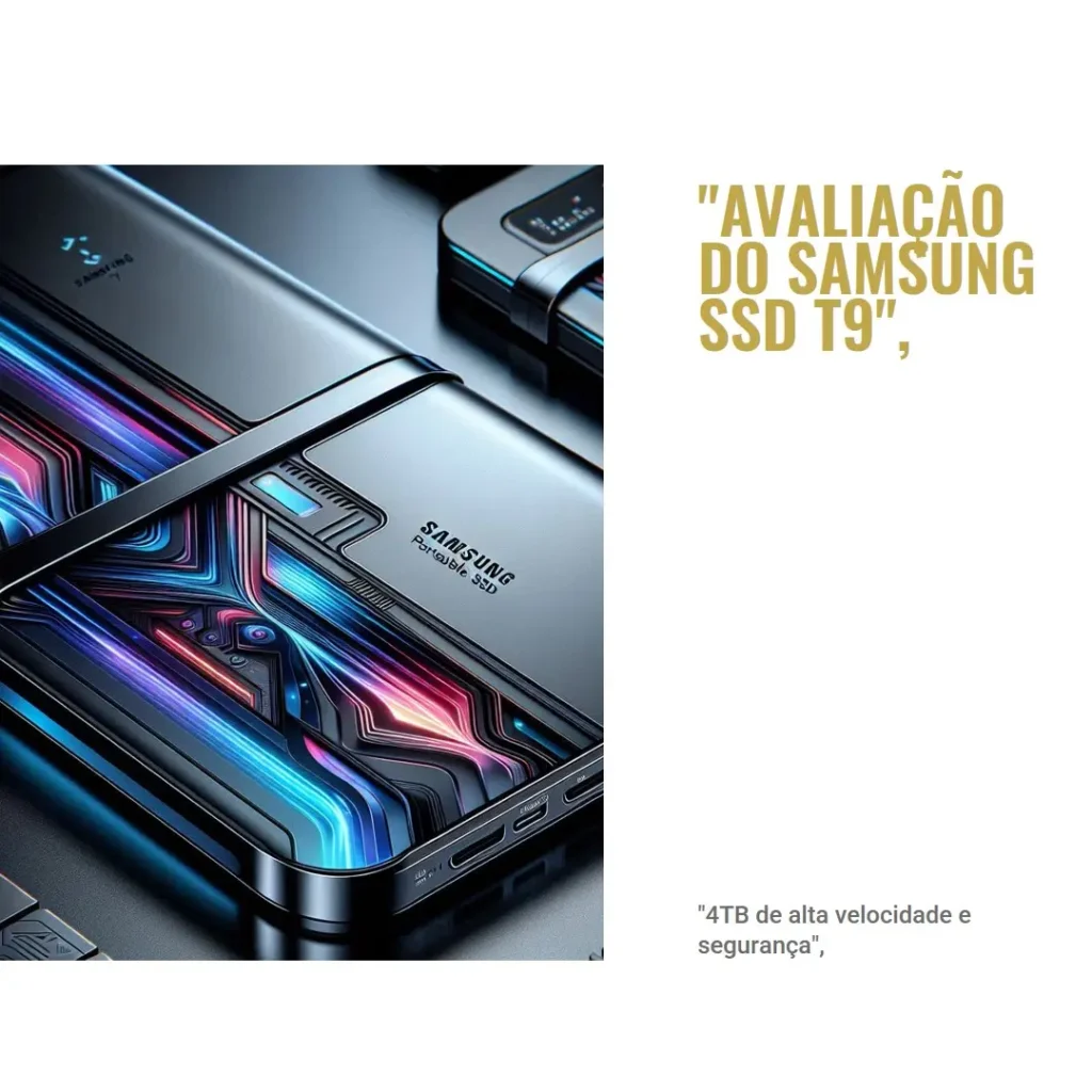 Samsung SSD Portátil T9 4TB USB 3.2 – Alta Velocidade e Segurança