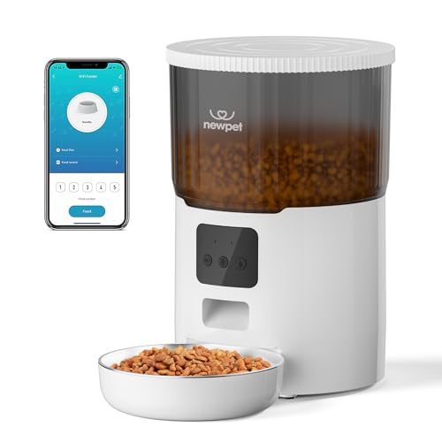 4L Alimentador Automático Cães Gatos Pets Programável Smart, Alimentador para animais de estimação Tuya WIFI Dispensador de alimentos inteligente para cães e gatos