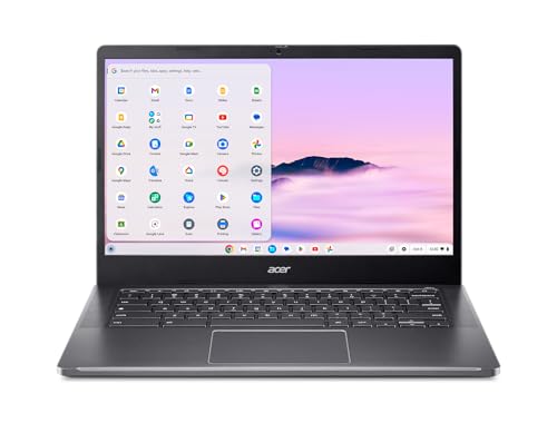 acer Laptop Chromebook Plus 514 com Google AI – Tela sensível ao toque IPS Full HD 1920 x 1080 de 14 polegadas | Intel Core i3-N305 | LPDDR5 de 8 GB | SSD de 128 GB | Wi-Fi 6E | Câmera FHD | Chrome OS