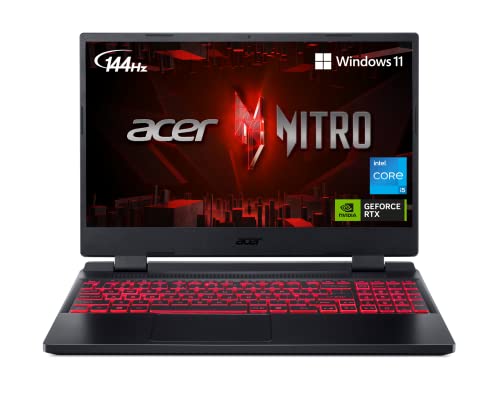 Acer Nitro 5 AN515-58-57Y8 Laptop para jogos | Intel Core i5-12500H | NVIDIA GeForce RTX 3050 Ti GPU para laptop | Tela IPS FHD 15,6" 144Hz | DDR4 de 16GB | SSD 4ª geração de 512GB