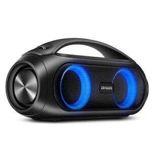 Caixa de Som Boombox AIWA Bluetooth IPX5, Luzes Multicores, com alça - AWS-BBS-02