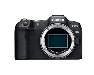 Canon Câmera sem espelho EOS R8 Full-Frame (apenas corpo), montagem RF, 24,2 MP, vídeo 4K, processador de imagem DIGIC X, detecção e rastreamento de assunto, compacta, leve, conexão de smartphone, criador de conteúdo