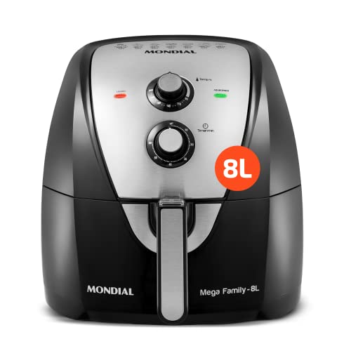 Fritadeira Sem Óleo Air Fryer 8L, Mondial, Preto/Inox, 1900W, 110V - AFN-80-BI