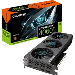 Gigabyte Placa de vídeo GeForce RTX 4060 TI EAGLE - 8GB GDDR6 18Gbps 128bit, PCI-E 4.0, 2X DisplayPort 1.4, 2X HDMI 2.1a, NVIDIA DLSS 3, suporta 4K, Ada Lovelace Arch, GV-N406TEAGLE-8GD