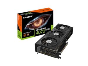 GIGABYTE Placa de vídeo GeForce RTX 4070 Super WINDFORCE OC 12G, 3 ventoinhas WINDFORCE, 12 GB 192 bits GDDR6X, placa de vídeo GV-N407SWF3OC-12GD