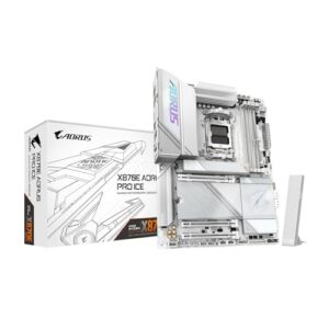 GIGABYTE X870E AORUS PRO ICE AM5 LGA 1718, ATX, DDR5, 4X M.2, PCIe 5.0, USB4, Wi-Fi 7, LAN 2,5GbE, EZ-Latch, Q-Flash