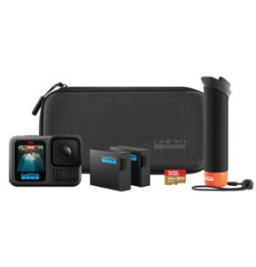 GoPro HERO13 Black Bundle - Kit com Câmera de Ação à Prova d'água 10m, 5.3K60, HLG HDR, 27MP, HyperSmooth 6.0, GPS, Wi-Fi 6 e Acessórios Extras The Handler, Bateria Enduro, Cartão de 64GB e um Estojo