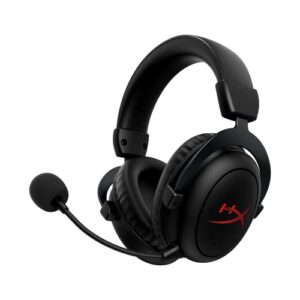 Headset Gamer HyperX Cloud II Core Wireless - Para jogos em PC, DTS Headphone:X áudio espacial, protetores de ouvido de espuma inteligente, Bateria resistente, Preto