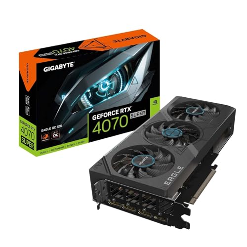 Placa de Vídeo Gigabyte NVIDIA GeForce RTX 4070 Super Eagle OC, 12GB, GDDR6X, 192-bit, Preto