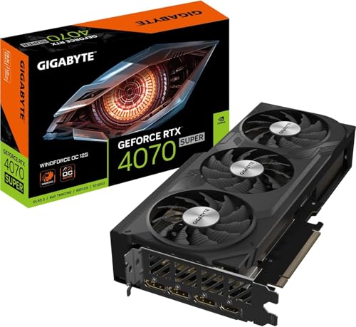 Placa de Vídeo Gigabyte NVIDIA GeForce RTX 4070 Super WINDFORCE OC, 12GB, GDDR6X, 192-bit, Preto