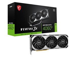 Placa de Vídeo MSI NVIDIA GeForce - Ventus, 3x, RTX 4060 TI, 8GB, DDR6, 128 Bits