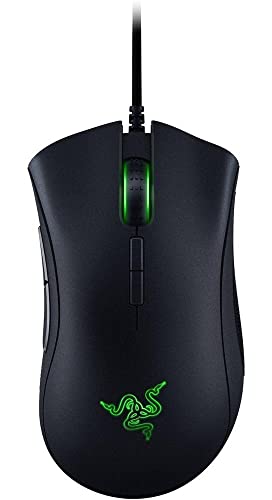 Razer Mouse para jogos DeathAdder Elite: Sensor óptico de 16.000 DPI - Iluminação RGB cromada - 7 botões programáveis - Interruptores mecânicos - Punhos laterais de borracha - Preto fosco