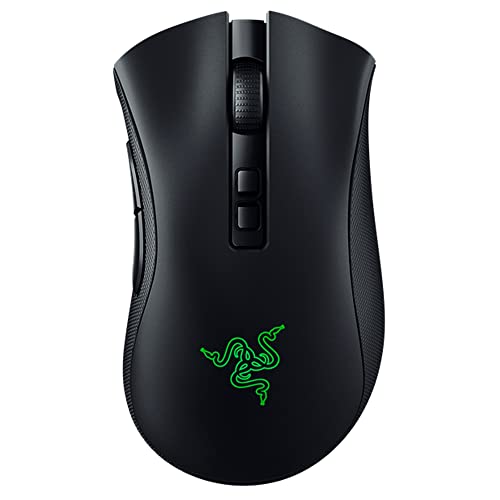 Razer Mouse sem fio DeathAdder v2 Pro: sensor óptico DPI 20K - 3x mais rápido do que interruptor óptico mecânico - iluminação Chroma RGB - vida útil da bateria de 70 horas - 8 botões programáveis - preto clássico
