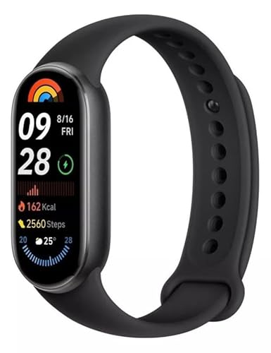 Relógio Mi Band 9 smart-band 9 (GLOBAL) Pulseira Inteligente, Tela AMOLED 1,62, Relógio inteligente, Fitness, Pulseira Impermeável, NFC, 150 Modos Esportivos (PRETO)