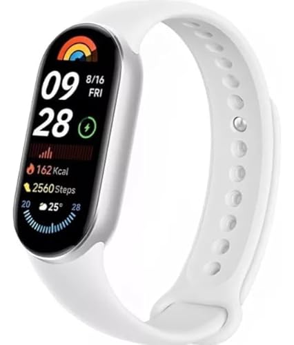 Relógio Mi Band 9 smart-band 9 (GLOBAL) Pulseira Inteligente, Tela AMOLED 1,62, Relógio inteligente, Fitness, Pulseira Impermeável, NFC, 150 Modos Esportivos (PRATA) (SILVER)