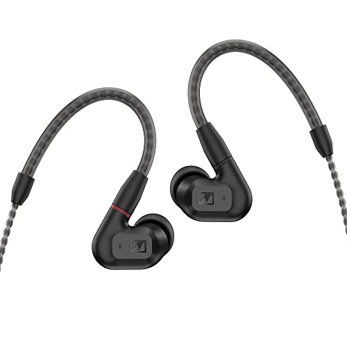 Sennheiser Fones de ouvido audiófilos intra-auriculares Consumer Audio IE 200 – Transdutores TrueResponse para som neutro, graves impactantes, cabo trançado removível com ganchos flexíveis – Preto