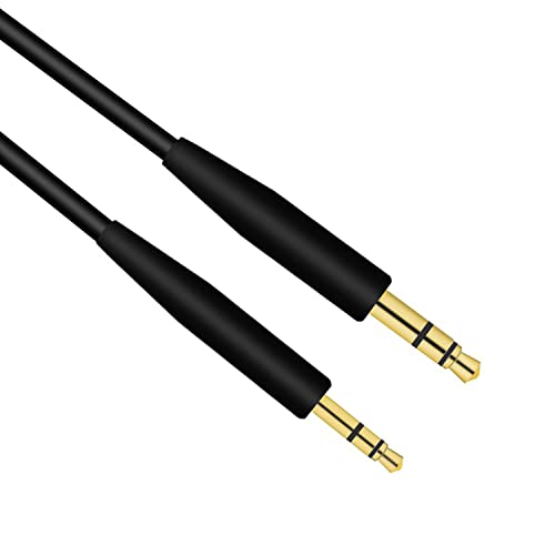 Cabo de áudio de substituição SoundTrue compatível com fones de ouvido Bose On-Ear 2/OE2i/QC25/QC35/Soundlink/SoundTrue (preto)