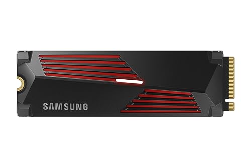 SAMSUNG 990 PRO com dissipador de calor SSD 4TB, PCIe Gen4 M.2 2280 disco rígido interno de estado sólido, velocidade de leitura de até 7.450 MB/s para computação de , estações de