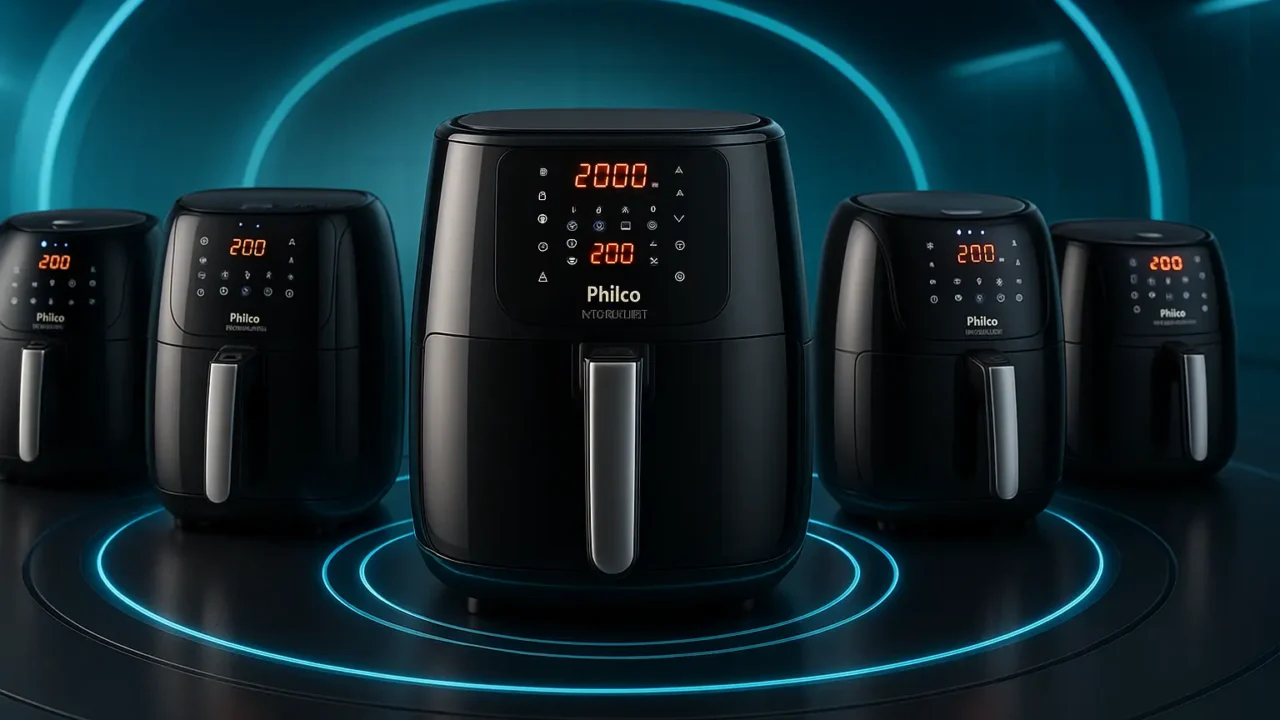 Cinco Principais Modelos de fritadeira air fryer philco kitchen art painel digital