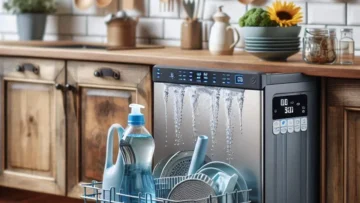 Lava-louças portátil com tanque de água e 6 programas