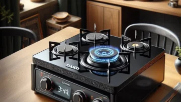 Fogão 4 Bocas Preto com Mesa de Vidro e Timer Digital Dako Supreme Black Glass Bivolt: Desempenho e Design de Alta Qualidade