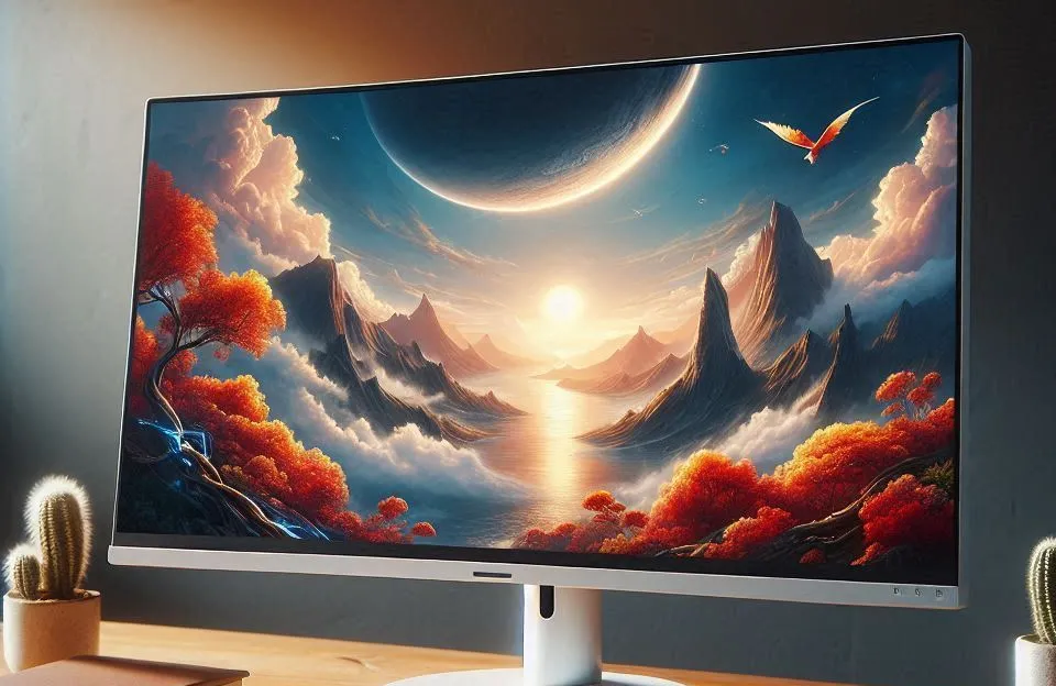 Monitor 23,8" LED Full HD Goldentec 120Hz HDMI/VGA Giratório 90º Branco