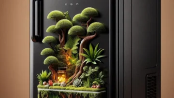 Frigobar Black Edition Midea 124L com design compacto