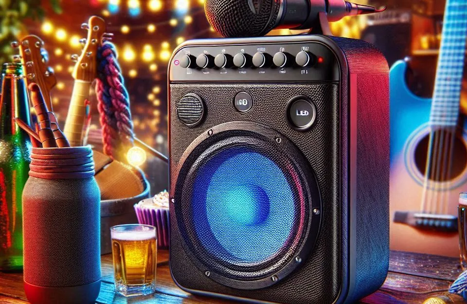PHILIPS Party Speaker Bluetooth com Luzes LED, Entradas para Microfone e Guitarra e Energia para 14h