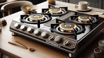 Fogão 4 bocas Dako Supreme Glass com mesa de vidro