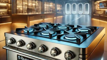 Fogão De Piso Mueller 5 Bocas Mesa De Vidro Titânio MFV5BB - Bivolt