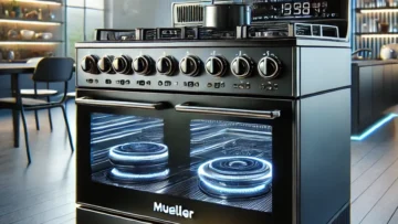 Fogão Mueller 4 Bocas Preto Fosco com Mesa de Vidro e Acendimento: Alta Potência e Design Sofisticado