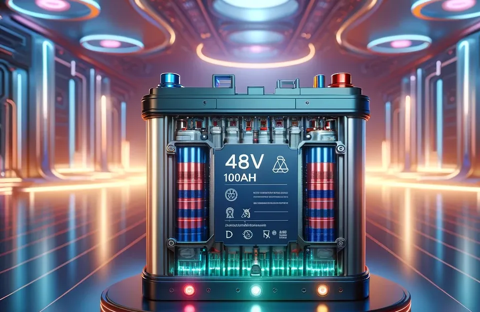 Bateria LiFePO4 48V 100AH com BMS inteligente e comunicação CAN/RS485